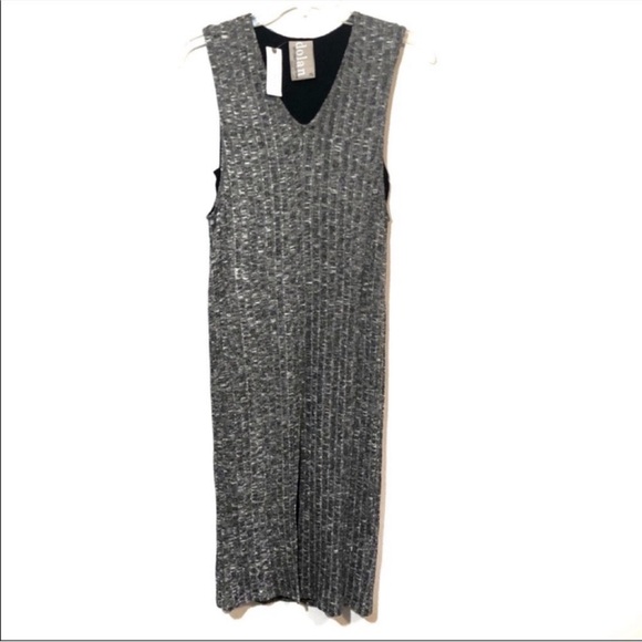 Anthro Dolan Luna dress NWT ribbed dress sleeveless midi gray - Picture 2 of 8